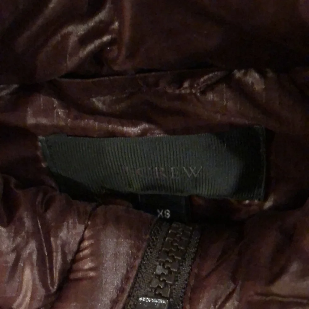 J. Crew Puffer Vest Shiny Maroon Cranberry XS